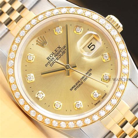 rolex datejust 16283 men's gold watch|Rolex Datejust 16233 day night.